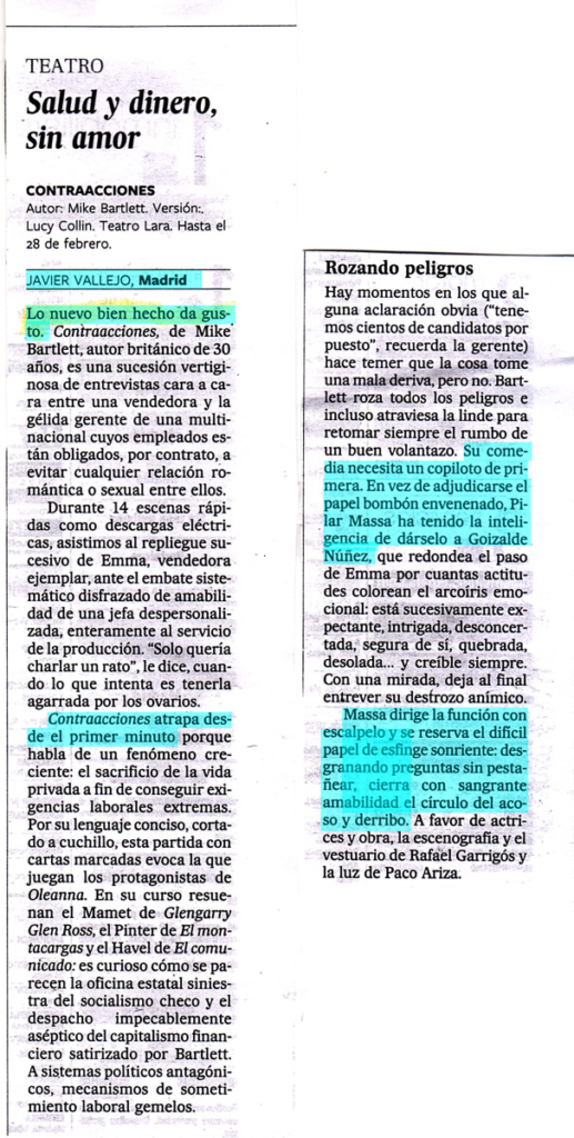 Critica Contracciones en el diario El País