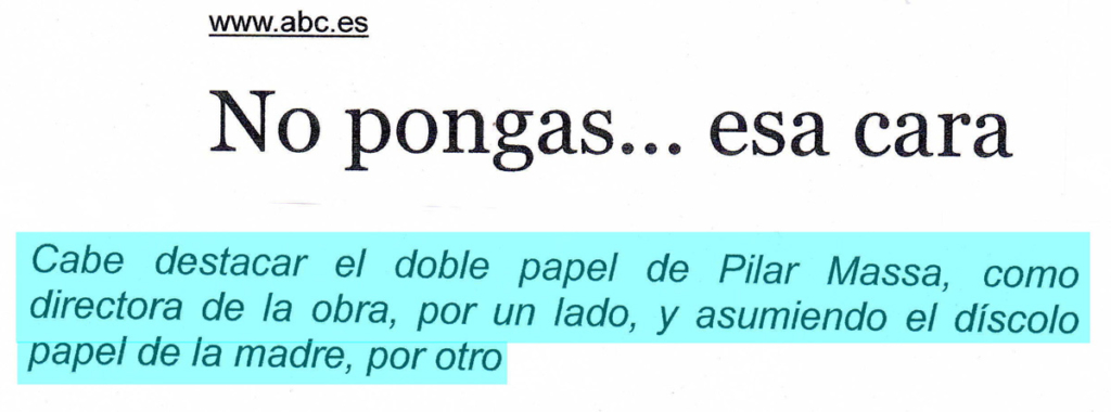 Critica Esa Cara en ABC