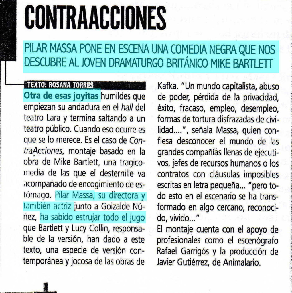 Critica Contracciones en la Guia del Ocio