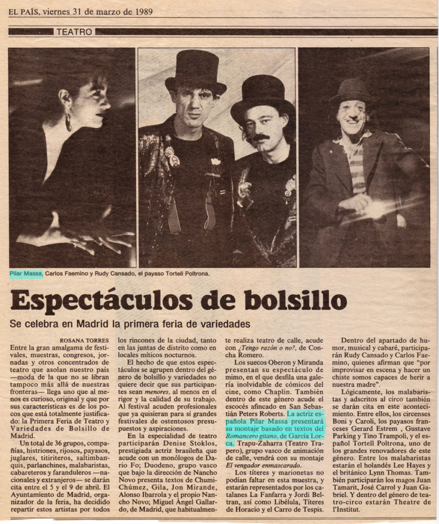 El Pais, espectaculos de bolsillo