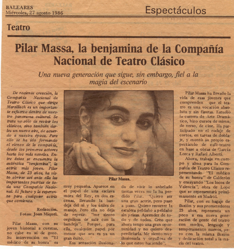 Pilar Massa en el periodico de Baleares